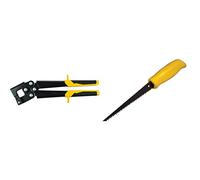Stanley 15-273 Pince À Sertir Profilés 0,6 mm Fabriquée en France - Sertissage Permanent de Cadres métalliques en U & 0-15-556 Scie À Guichet Spéciale Panneaux De Plâtre Poignée Synthétique 150 Mm
