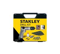 Stanley Kit perceuse pneumatique réversible 160189XSTN – mandrin auto, 10 forets HSS/6 embouts, gris