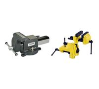 Stanley 183067 MaxSteel Étau 125 Mm Construction Durable En Fonte - Vis Roulée & 1-83-069 etau d'Établi Sur Rotule - Ecartement 75 mm - Puissance de Serrage 25 kg