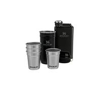 Stanley 1913 Adventure Pre-Party Shot Glass + Flask Set - Matte Black | En acier Inoxydable sans BPA -Flasque en acier Inoxydable - Coffret cadeau - Passe au Lave-Vaisselle