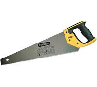 STANLEY 2-15-283 Scie Égoïne Jetcut 7dents/Pouce Fabriquée en France - Coupe de Débit moyenne Section 450 mm - Traitement Hardpoint - Poignée Bi matière - Tracage À 45° et 90°