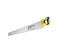 Stanley 2-15-289 Scie Égoïne JetCut Fabriquée en France - Coupe de Débit moyenne Section 550 mm - 7dents/Pouce - Traitement HardPoint - Poignée Bi matière - Traçage de 45° À 90° Noir/Jaune