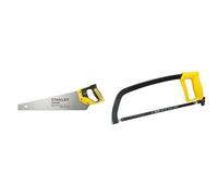 Stanley 2-15-595 Scie Égoïne JetCut Coupe Fine 450 mm Fabriquée en France - 11 dents/Pouce & STANLEY 1-15-122 Scie À métaux 300 mm - 10 dents/cm - Poignée Révolver Ergonomique Antidérapante