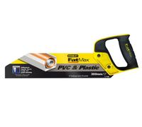 STANLEY 2-17-206 Fatmax Scie pour Pvc et Plastique 300 mm Gamme FATMAX - Fabriquée en France - denture 11 dents - Traitement HardPoint - Poignée Bi-matière Plus Confortable - 4 Angles de Traçage