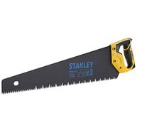 Stanley 2-20-149 Scie Égoïne JetCut 7Dents/Pouce - Fabriquée en France - Traitement Blade Armor - Spéciale Panneaux de Plâtre - 550 mm - Poignée bi Matière - Traçage À 45° Et 90° Noir/Jaune