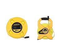 Stanley 2-34-795 Mesure 60 m x 12,7 mm Ruban en fibre de verre & 0-34-296 mètre Ruban 20 m x 12,7 mm en Fibre de Verre 40 Brins - Précision Classe III - Graduation Tous les 2mm