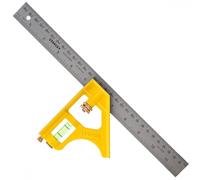 Stanley Équerre combinée 2-46-028 – métal 300 mm, corps moulé sous pression, fiole 360°