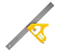 STANLEY 2-46-028 Équerre combinée moulé sous pression 30 cm - fiole 360° - corps moulé sous pression - 3 face usinées - plus robuste et durable - lame enduite - anti-corrosion