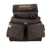 Stanley Porte-outils cuir STST1-80116 - 4 poches, rivets, double couture, accroche mètre, marron