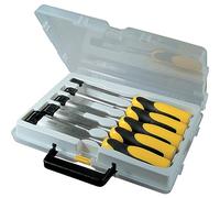 Stanley 216885 Kit de 5 ciseaux à bois + embouts Dynagrip Jaune