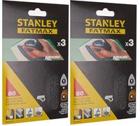 Stanley 3 Abrasifs Maille Ponceuse Mouse gr80, STA39122-XJ Noir (Lot de 2)