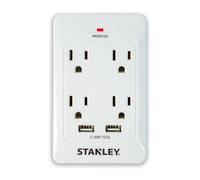 Stanley 33202 SurgeQuad Prise Murale AC et USB, Blanc