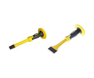 Stanley 4-18-332 Ciseau Plat 30,5 cm - Gamme Fatmax - - Acier Chrome Vanadium - Tète Parabolique- Poignée Bi matière pour Plus de Confort - Protège main - Pointe Très Solide et Tranchante