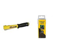 Stanley 6-Pht150 marteau Agrafeur Ht150C pour Agrafes de Type G - Utilisation Courante - Poids de Frappe optimal - Poignée Ergonomique & 1-TRA708T Agrafe 12 mm Type G Boîte 1000 pièces