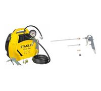 Stanley AIR KIT Compresseur Ultra compact et portatif sans cuve 1,5HP/8bar avec accessoires 1868 & BGS 3215 | Soufflette à air comprimé | fonte d’aluminium | 3 buses