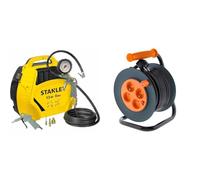 Stanley AIR KIT Compresseur Ultra compact et portatif sans cuve 1,5HP/8bar avec accessoires 1868 & Enrouleur 4 prises 16A - câble 3G1,5 mm² - 20m - Zenitech