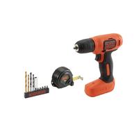 Stanley BLACK+DECKER bdcd8gpa-qw - Perceuse visseuse Ultra Compact 7.2 V 1.5 Ah Li-Ion avec 11 accessoires et sac de transport Multicolore