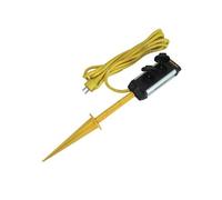 Stanley - Bloc Multiprise "Ground Spike" - 2 Prises - Avec Clapets Et Piquet