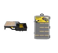 Stanley Boîte à Compartiments Sortlevel 23 Compartiemnts - Profondeur 79mm - Poignée Ergonomique - Séparateurs modulables - Loquets de Verrouillage & Organiseur Classic 17 Compartiments