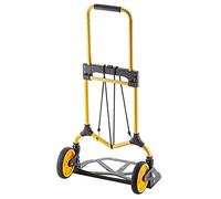 Stanley Chariot de manutention Acier, Pliable, Base 49x28CM, capacité 90 kg. Dimensions Ouvert : 50x45x98cm, plié : 49x6,5x73 cm. Roues 175x4,5 cm Caoutchouc. Poids 5,45 kg