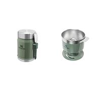 Stanley Classic Legendary Food Jar 0.4L / 14 OZ Hammertone Green avec cuillère-fourchette - Acier inoxydable & Perfect Brew Pour Over - Jusqu’à 6 Tasses - Filtre réutilisable facile à nettoyer