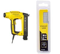STANLEY Cloueur Électrique Facile à Charger - Mécanisme Antiblocage - Réglage de Puissance & 1-SWK-BN050T Clous Type J-18GA, Argent, 12 mm