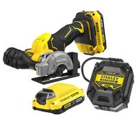 Stanley - Coupeuse universelle sans fil 18V 76 mm, 2 batteries 2,0 Ah Li-Ion, chargeur SFMCM300D2-QW