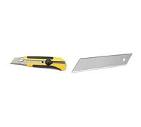 Stanley Cutter 25 mm Bi-matière Dynagrip - Blocage De La Lame - Chariot Porte-lame - Acier Anticorrosion - Distributeur 10 Lames