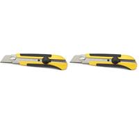 STANLEY Cutter 25mm Bimatière Dynagrip Avec Blocage de La Lame Sécable en 7 Segments 0-10-425 (Lot de 2)
