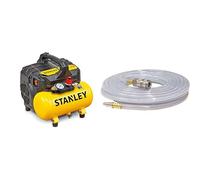Stanley DST 100/8/6 Compresseur silencieux 59 dB, B2BE104STN703, Giallo Stanley & FERM Tuyau à air 10m - avec connexion rapide - pour compresseur