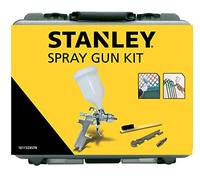Stanley Pistolet à peinture avec accessoires 161132XSTN - Réservoir 0.6L - Max. 4Bar - Brosse et boîte de rangement incluses - Noir/Argent
