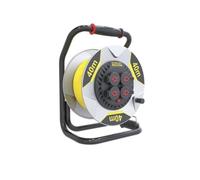 Enrouleur de câble professionnel en néoprène Stanley Fatmax avec système anti-torsion - 40 M - 3G2,5 - 4 prises