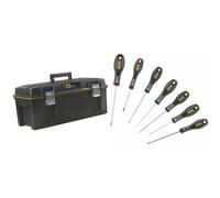STANLEY FATMAX Boîte à Outils Étanche 58 cm - Résistant à l'Eau - Grande Capacité de Rangement & Stanley 065438 Gamme FatMax Jeu De Tournevis Parallèle/Évasé/Cruciforme/Pozidriv 7 Pièces