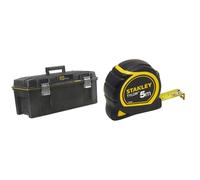 STANLEY FATMAX Boîte à Outils Étanche 58 cm - Résistant à l'Eau - Grande Capacité de Rangement & Stanley 1-30-697 - Mètre Tylon Bi matière 5m X 19mm - Ruban Anti-Corrosion - Blocage Du Ruban