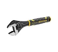 Stanley FatMax FMHT13125-0 Clé à molette réglable 6" bi-matière avec ouverture rapide, mesures métriques et en pouces, trou de suspension Noir/Jaune