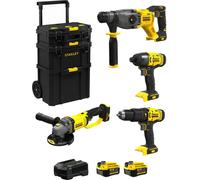 STANLEY FatMax Kit SVK401 (SFMCH900 + SFMCG400 + SFMCD711 + SFMCF800 + 2 x 4.0 Ah + Ladegerät + Caddy 3in1)