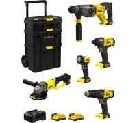 STANLEY FatMax Kit SVK500 (SFMCH900 + SFMCG400 + SFMCD711 + SFMCF800 + SFMCL020 + 2 x 2.0 Ah + chargeur + caddy 3in1)