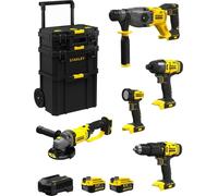 STANLEY FatMax Kit SVK501 (SFMCH900 + SFMCG400 + SFMCD711 + SFMCF800 + SFMCL020 + 2 x 4.0 Ah + Ladegerät + Caddy 3in1)