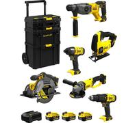 STANLEY FatMax Kit SVK601 (SFMCH900 + SFMCG400 + SFMCD711 + SFMCF800 + SFMCS500 + SFMCS600 + 3 x 4.0Ah + Ladegerät + Caddy 3in1)