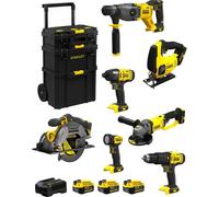 STANLEY FatMax Kit SVK701 (SFMCH900 + SFMCG400 + SFMCD711 + SFMCF800 + SFMCS500 + SFMCS600 + SFMCL020 +3x4,0Ah+Ladegerät +Caddy)