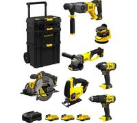 STANLEY FatMax Kit SVK706 (SFMCH900 + SFMCG400 + SFMCD711 + SFMCF800 + SFMCS500 + SFMCS600 + SFMCW220 +3x2,0Ah+Ladegerät +Caddy)