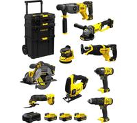 STANLEY FatMax Kit SVK901 (SFMCH900+SFMCG400+SFMCD711+SFMCF800+SFMCS500+SFMCS600+SFMCW220+SFMCS300+SFMCE500+ 3 x 4.0Ah + Caddy)