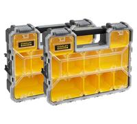 STANLEY Fatmax Lot de 2 organiseurs étanches - 10 compartiments amovibles, charge 8kg