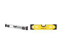 STANLEY FATMAX Niveau Magnétique 60 cm I-Beam - Aluminium Résistant et Léger - Antichocs & Stanley 0-43-511 Niveau Torpédo Magnétique 230 Mm - Semelle Aluminium - Rainure V