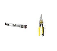 STANLEY FATMAX Niveau Magnétique 60 cm I-Beam - Aluminium Résistant et Léger - Antichocs & Stanley FATMAX Cisaille Aviation Tête Droite Acier Forgé Chromé Double Action de Pivot