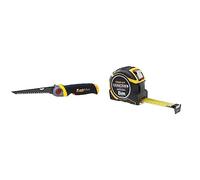 STANLEY FATMAX Scie pour Usage Général - Découpe du Plâtre - 8 Dents/Pouce - Denture Triple Biseaux - 3 Angles de Blocage & Mesure Auto Lock 8 M x 32 mm - Ruban Large - Traitement Mylar et Blade Armor