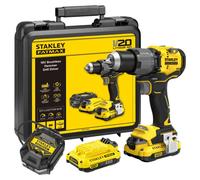 Stanley - Perceuse à percussion sans fil 18V, 2 batteries Li-Ion 2,0 Ah, chargeur SFMCD726D2K-QW