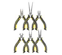 Stanley Jeu de 6 mini pinces FATMAX FMHT0-80541 – Poignée bi-matière, Acier trempé, Jaune/noir