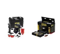 Stanley FMHT1-77357 Niveau Multi Ligne X3R-360°, Laser Rouge & Ld200 Cellule De Détection - Utilisation Jusqu'À 30M - Bande De Réception Moyenne Et Large - Afficheur LCD Double Face - Pile 9V