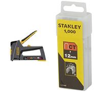 Stanley Fmht6-70868 Tr75 Agrafeuse 6-en-1 Gamme Fatmax - Compacte - Acceptes 6 Formats d'Agrafes & 1-CT108T Agrafe cavalier 12 mm Type 7 Boîte 1000 pièces